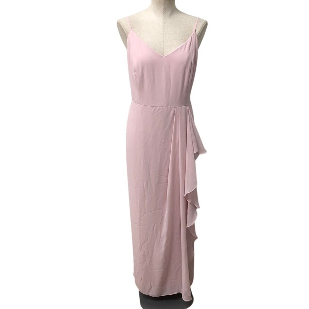 After Six Cocktail Dress Womens 16R Ballet Pink Ruffle Chiffon Party Going Out